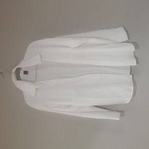 Oversized White Corduroy Shacket